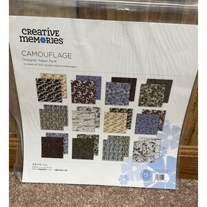 Creative Memories 12 Sheets‎ Camouflage Designer Paper Pack 12x12 Double Sided